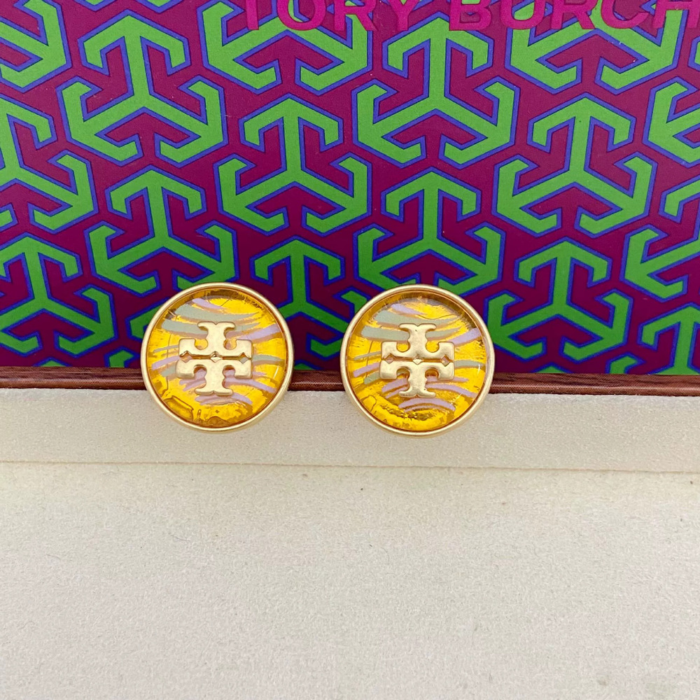 Tory Burch Vintage Letter Earrings Multicolor